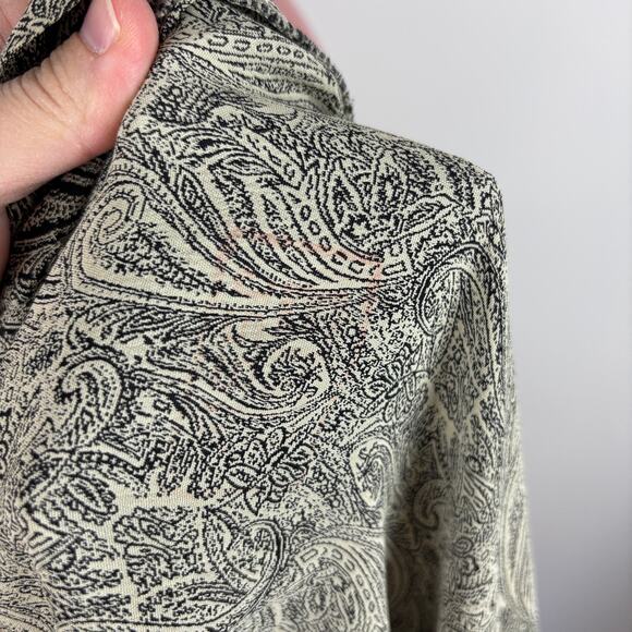 Black White Paisley Long Kimono Kaftan Robe Cardigan NO LABELS - ONE SIZE - Picture 7 of 8